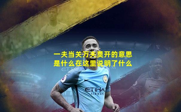 一夫当关万夫莫开的意思是什么在这里说明了什么